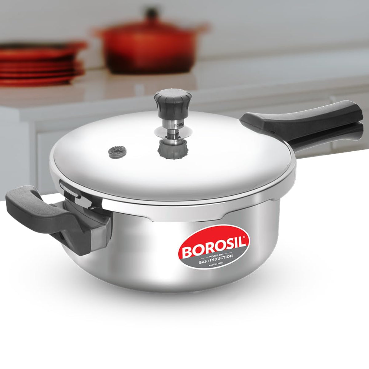 Borosil Presto Triply Stainless Steel Outer Lid 3L Pressure Cooker, Induction - CFTPLYOLC01