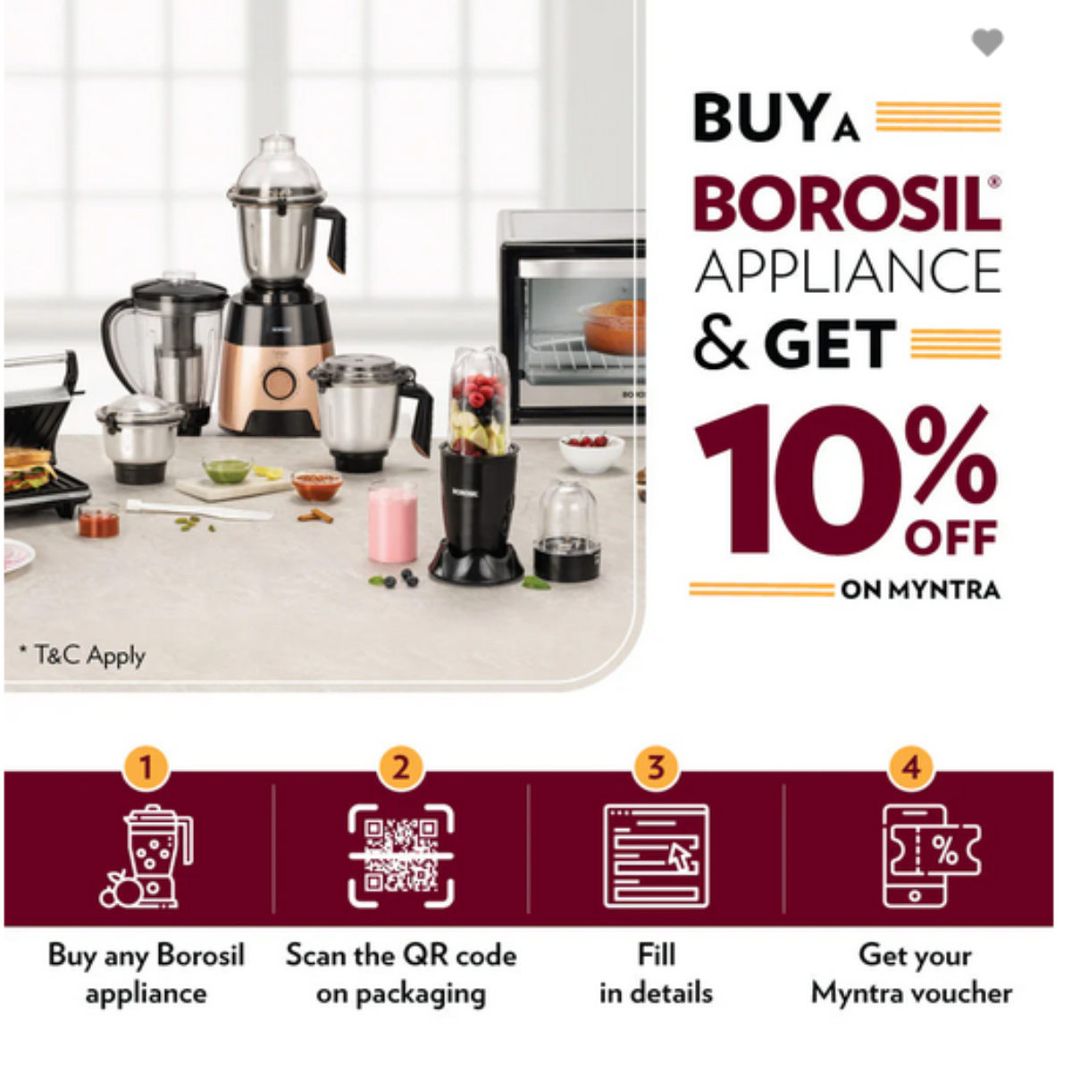 Borosil 600 Watts Silverline Mixer-Grinder with 3 Jars - HAMG600W15