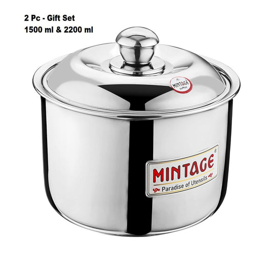 Mintage 2 Pc Gift Set Hot Case Fiesta Casserole With Stainless Steel Lid HCFG-02
