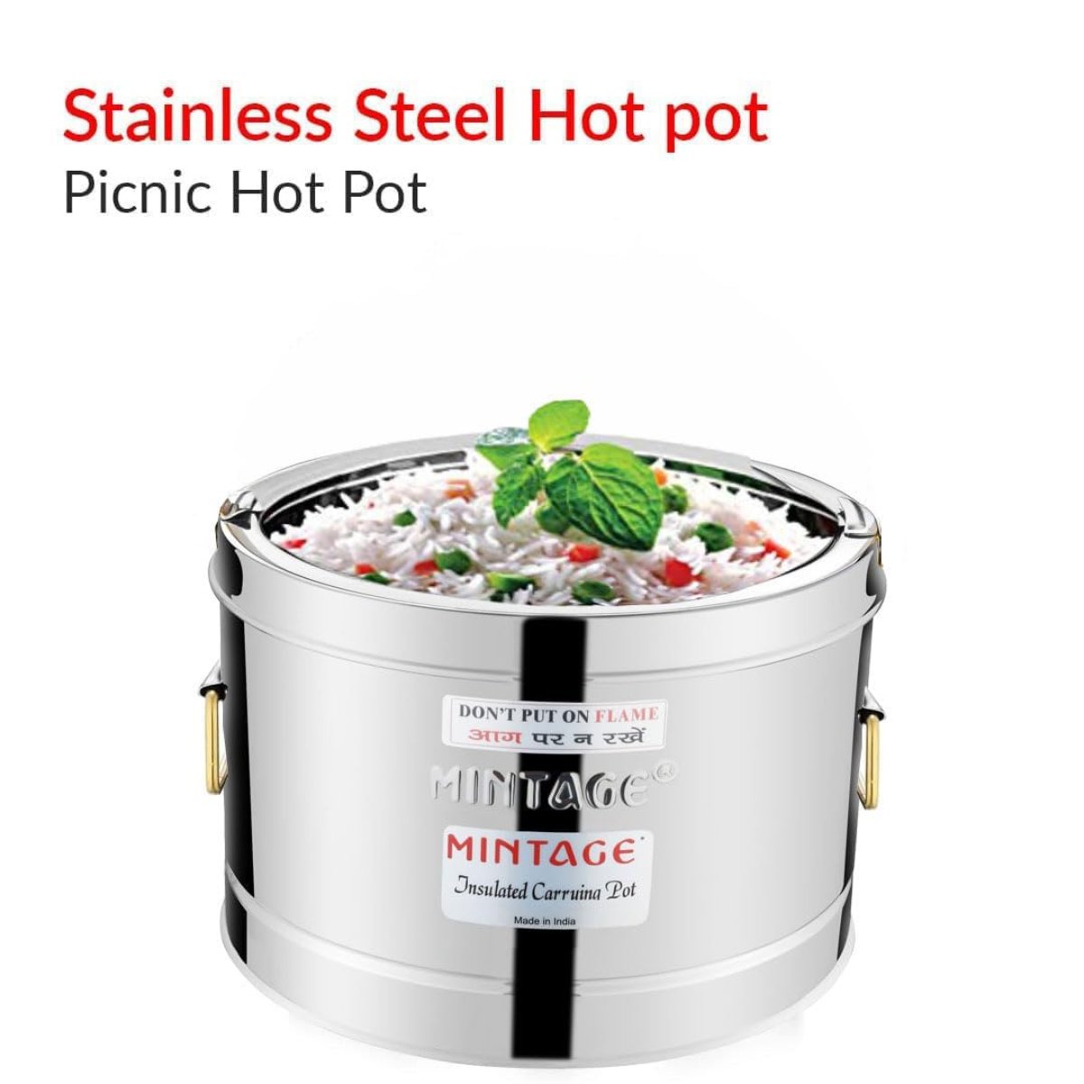 Mintage Stainless Steel Hot Pot 50L Orbit With Side Golden PVD Handle - HP-50