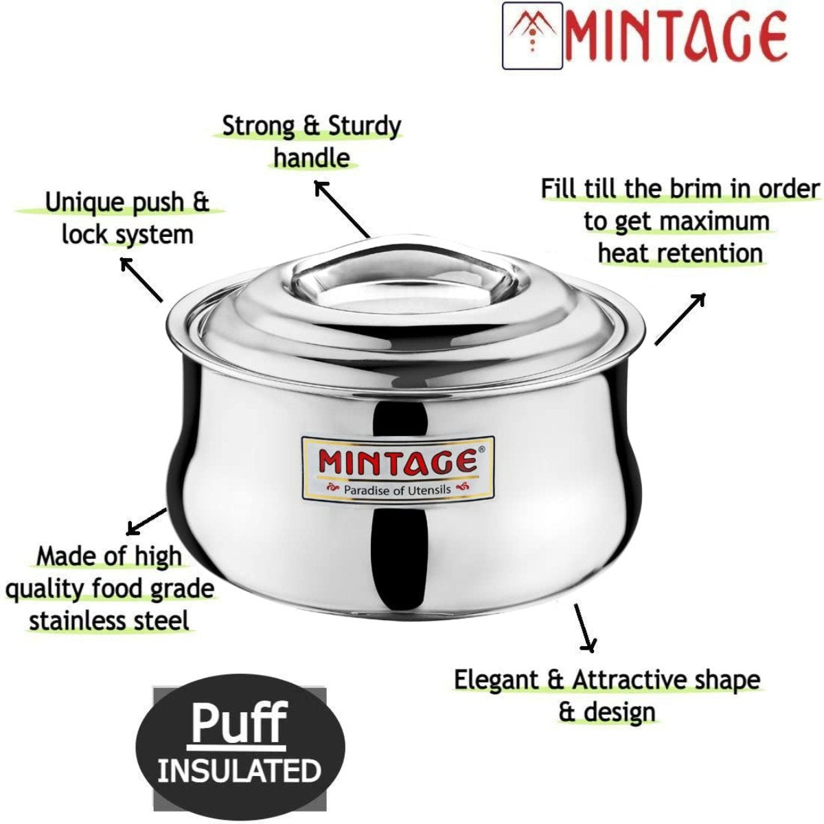 Mintage 3 Pc Gift Set Stainless Steel Hot Case Symphony Super Belly - HCSG-03