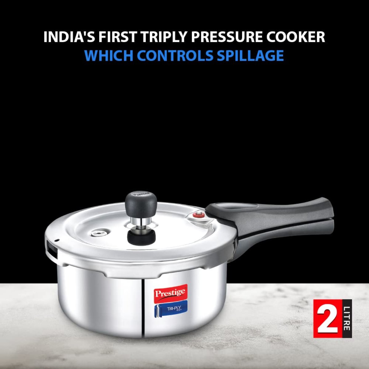 Prestige Svachh Triply Stainless Steel Outer Lid 2 Liter Pressure Cooker - 20701