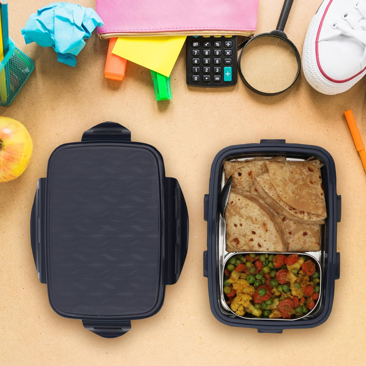 Jaypee Wave Steel Sr Insulated Inner Stainless Steel Kids Lunch Box | BPA Free