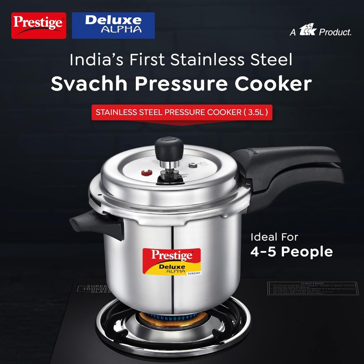 Prestige Deluxe Alpha Svachh Stainless Steel 3.5L Pressure Cooker - 20249