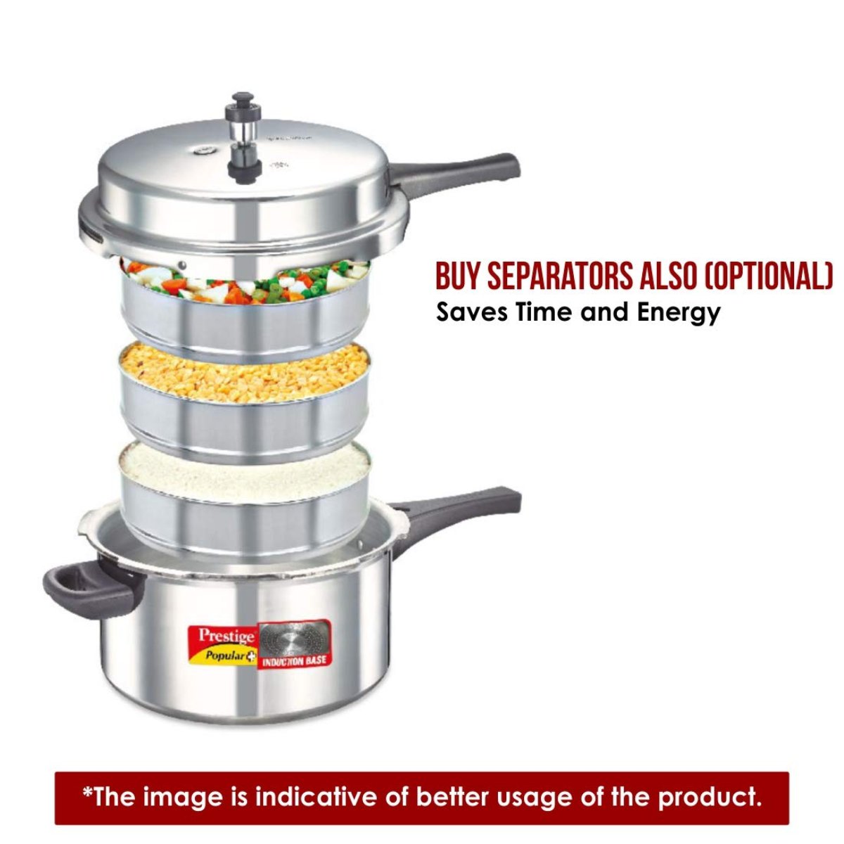 Prestige Popular Plus Virgin Aluminium 1.5 Liter Pressure Cooker - 10213