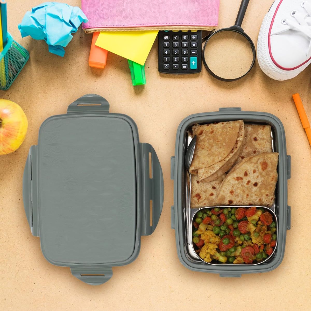 Jaypee Wave Steel Sr Insulated Inner Stainless Steel Kids Lunch Box | BPA Free