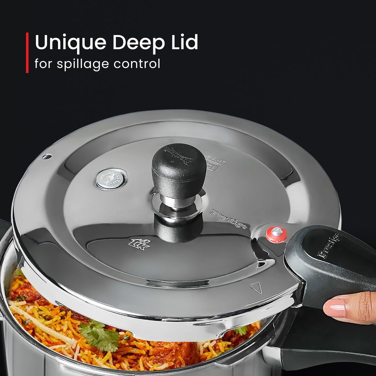 Prestige 3.5 Litre Svachh Triply, Spillage Control, Pressure Cooker - 20704