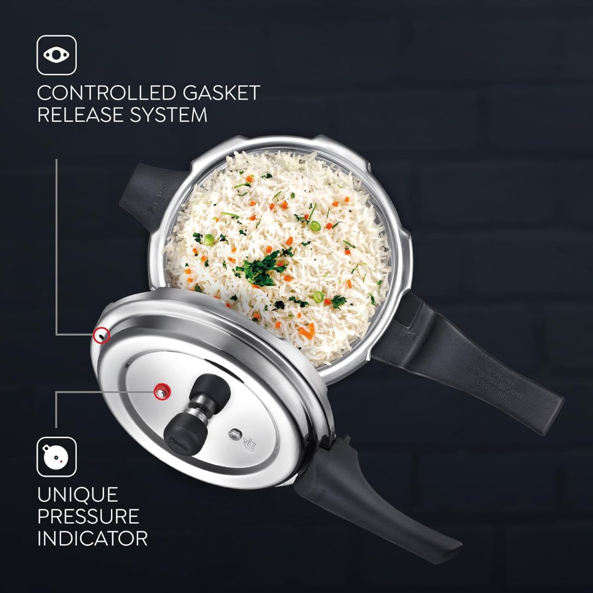 Prestige Deluxe Alpha Svachh Stainless Steel 3.5L Pressure Cooker - 20249