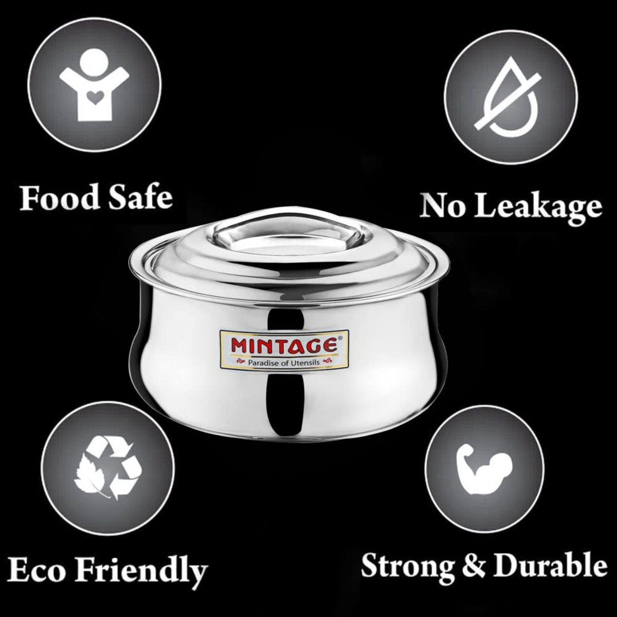 Mintage Stainless Steel Hot Case Casserole Symphony Super Belly 2200 ml - HCS-22