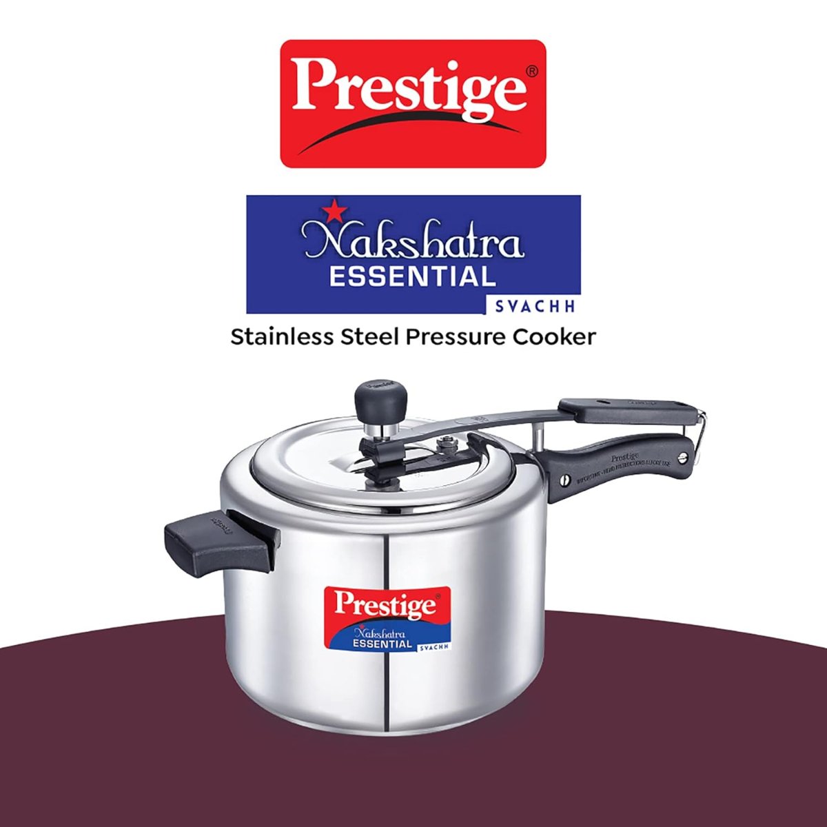 Prestige Nakshatra Essential Svachh Stainless Steel 5L Pressure Cooker - 20538