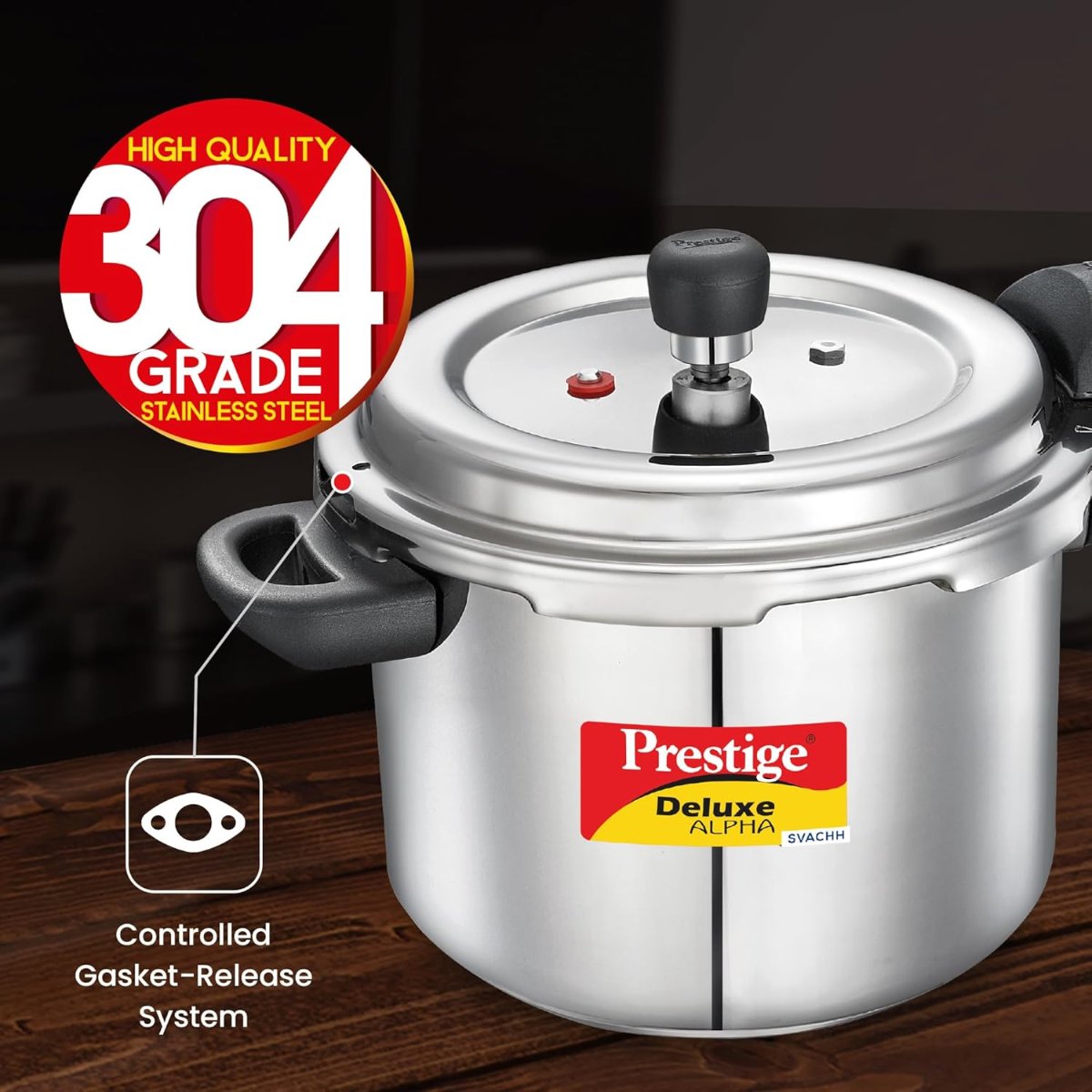 Prestige Svachh Deluxe Alpha 4L Spillage Control Pressure Cooker 20250