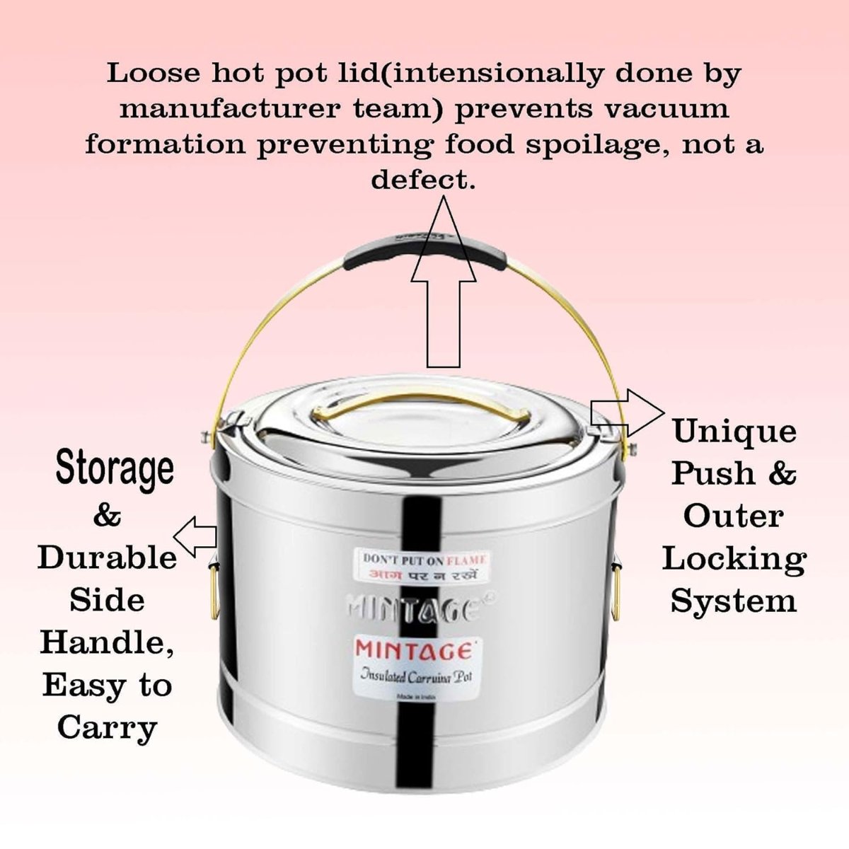 Mintage Stainless Steel Hot/Cold Hot Pot Orbit 20L with Upper & Side Handle HP20