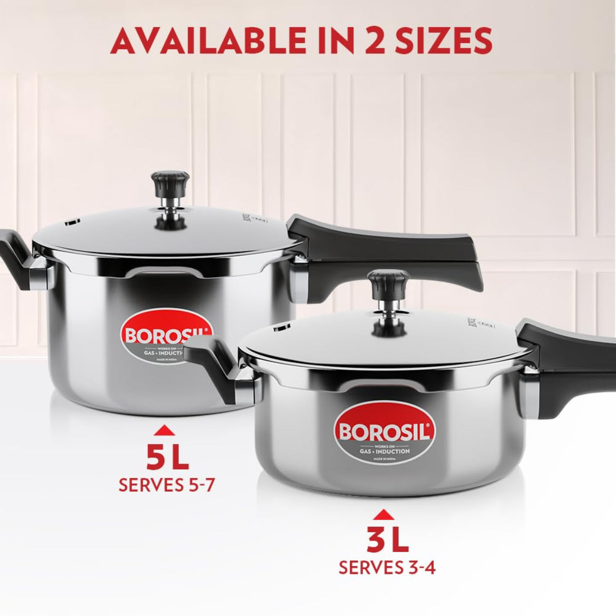 Borosil Presto Triply Stainless Steel Outer Lid 5L Pressure Cooker, Induction - CFTPLYOLC02