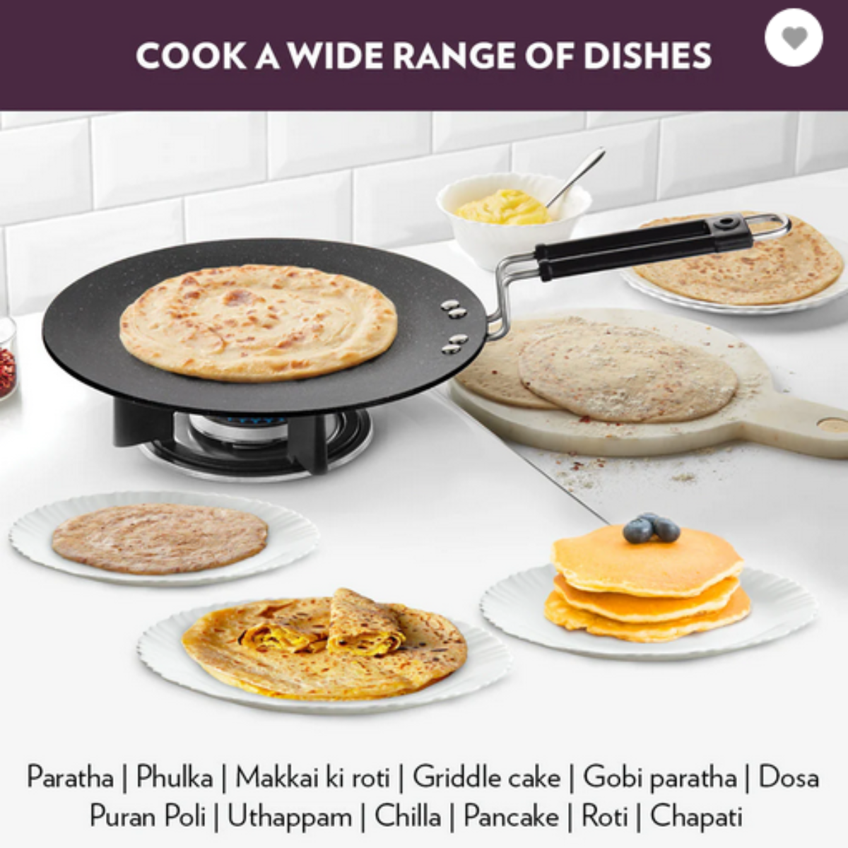 Borosil Granito Nonstick Concave Tawa 28 cm - NSCT28GR06