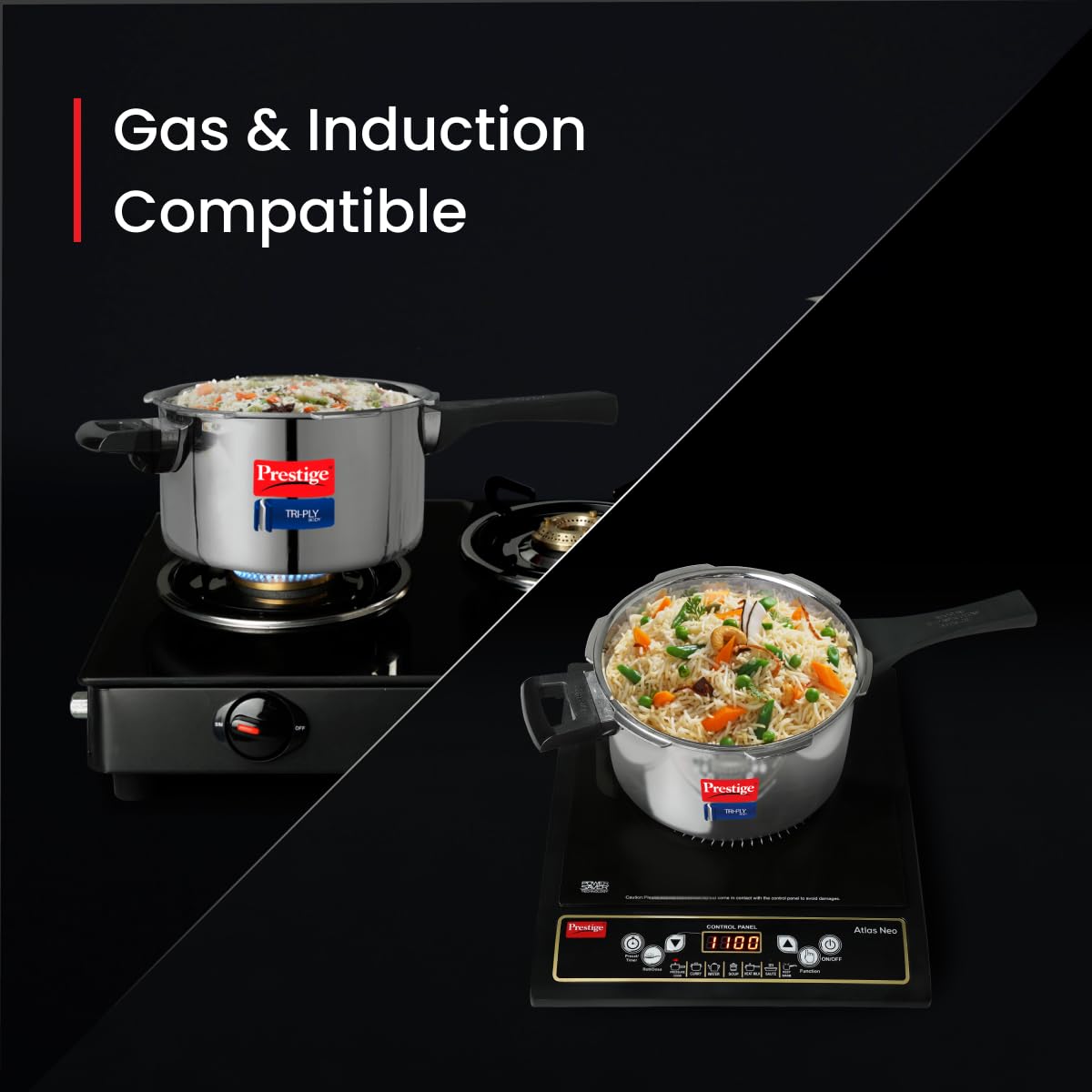 Prestige 3.5 Litre Svachh Triply, Spillage Control, Pressure Cooker - 20704