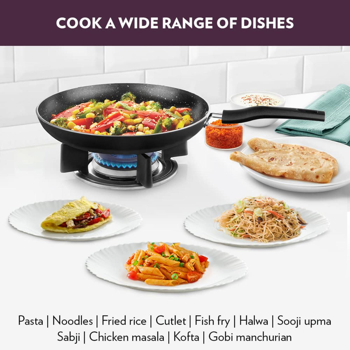 Borosil Granito Nonstick Frying Pan 28 cm, Induction Friendly - NSFP28GR14