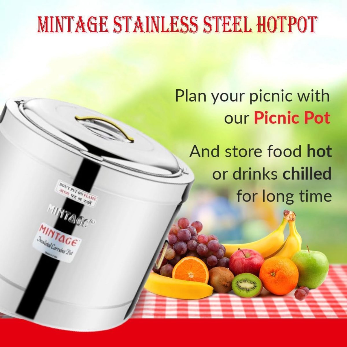 Mintage Stainless Steel Hot Pot 30L Orbit With Side Golden PVD Handle - HP-30