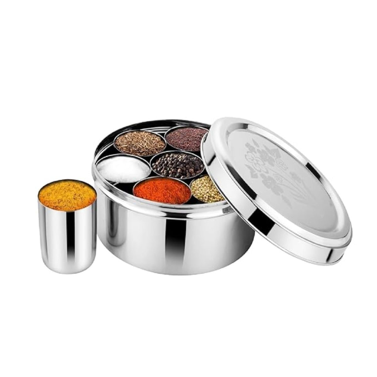 Prabha Stainless Steel Jumbo Spice Box Plain