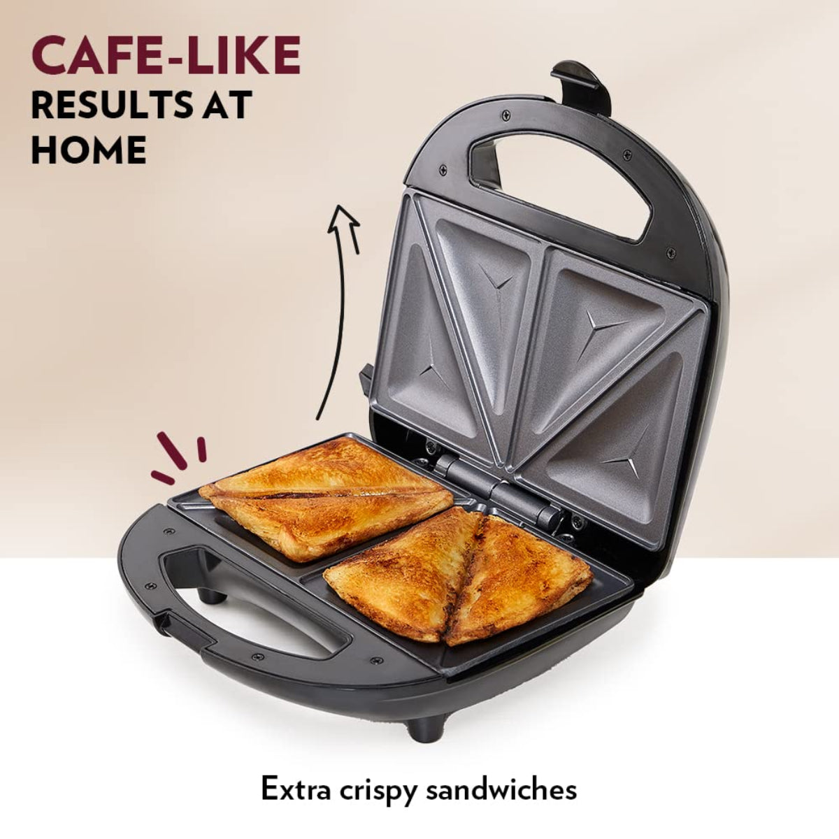 Borosil 700 Watts Neo Sandwich Maker | Opens 90° , 2 Sandwiches - BSM70NDS15