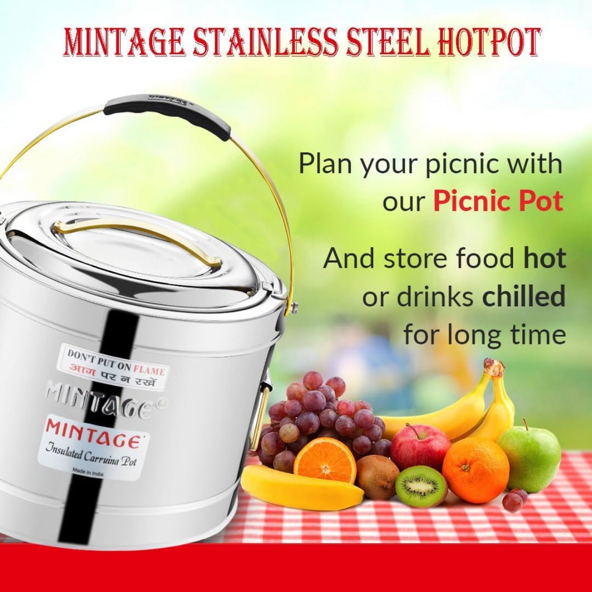 Mintage Stainless Steel Hot/Cold Hot Pot Orbit 20L with Upper & Side Handle HP20