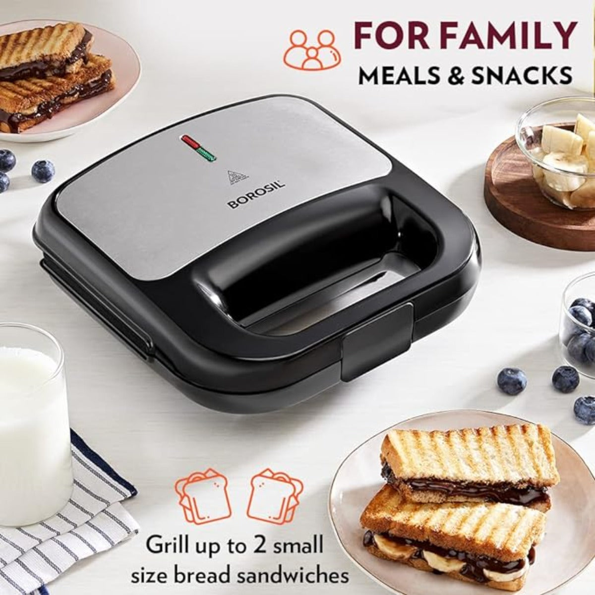 Borosil Novus Grill Sandwich Maker 750W