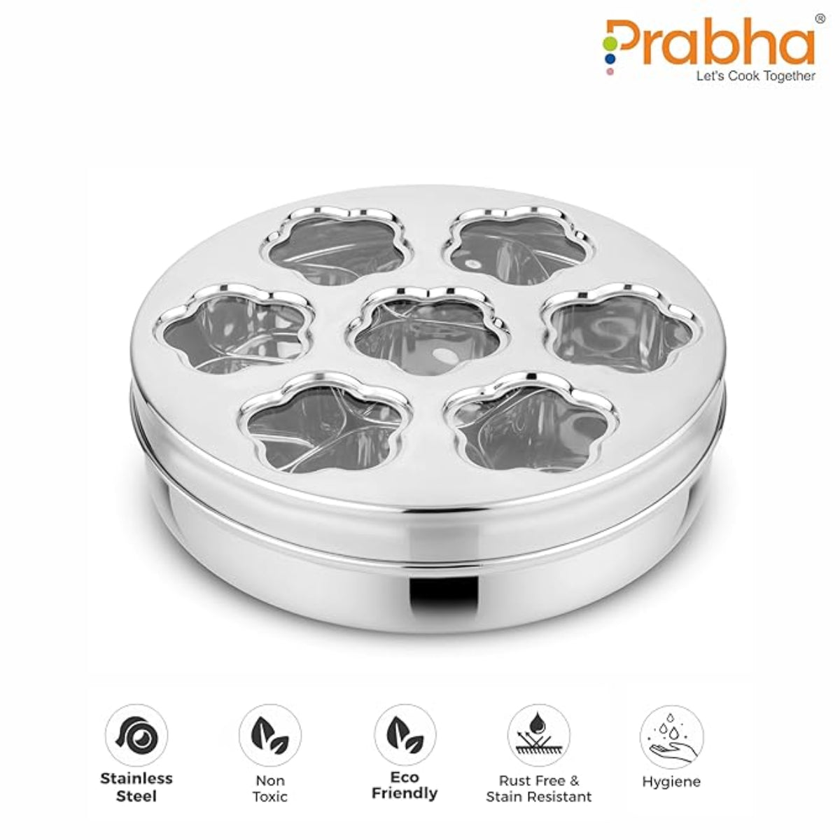 Prabha Stainless Steel Sunflower Spice Box