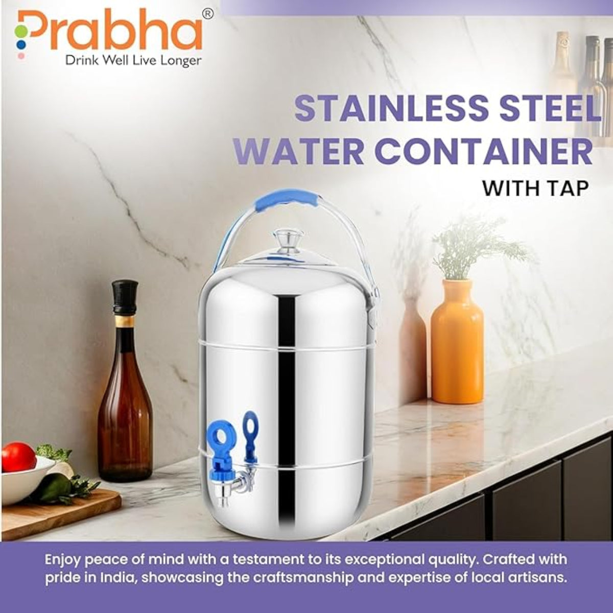 Prabha Fresho Water Jug | Container 10 Liters with Tap