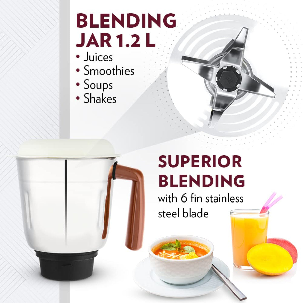 Borosil 500 Watts Home Star Mixer Grinder | 3 Stainless Steel Jars - HAMG500W22