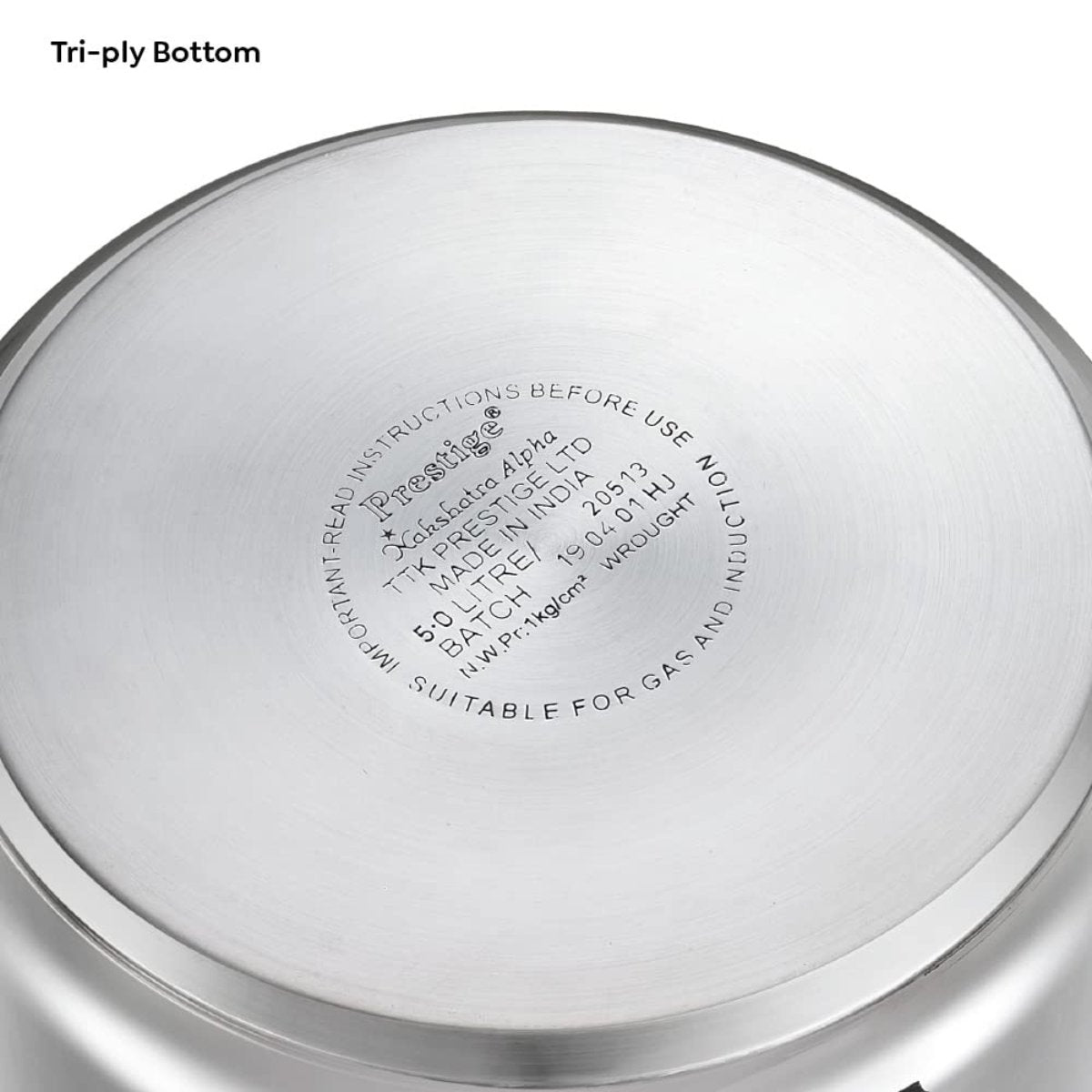 Prestige Nakshatra Essential Svachh Stainless Steel 5L Pressure Cooker - 20538