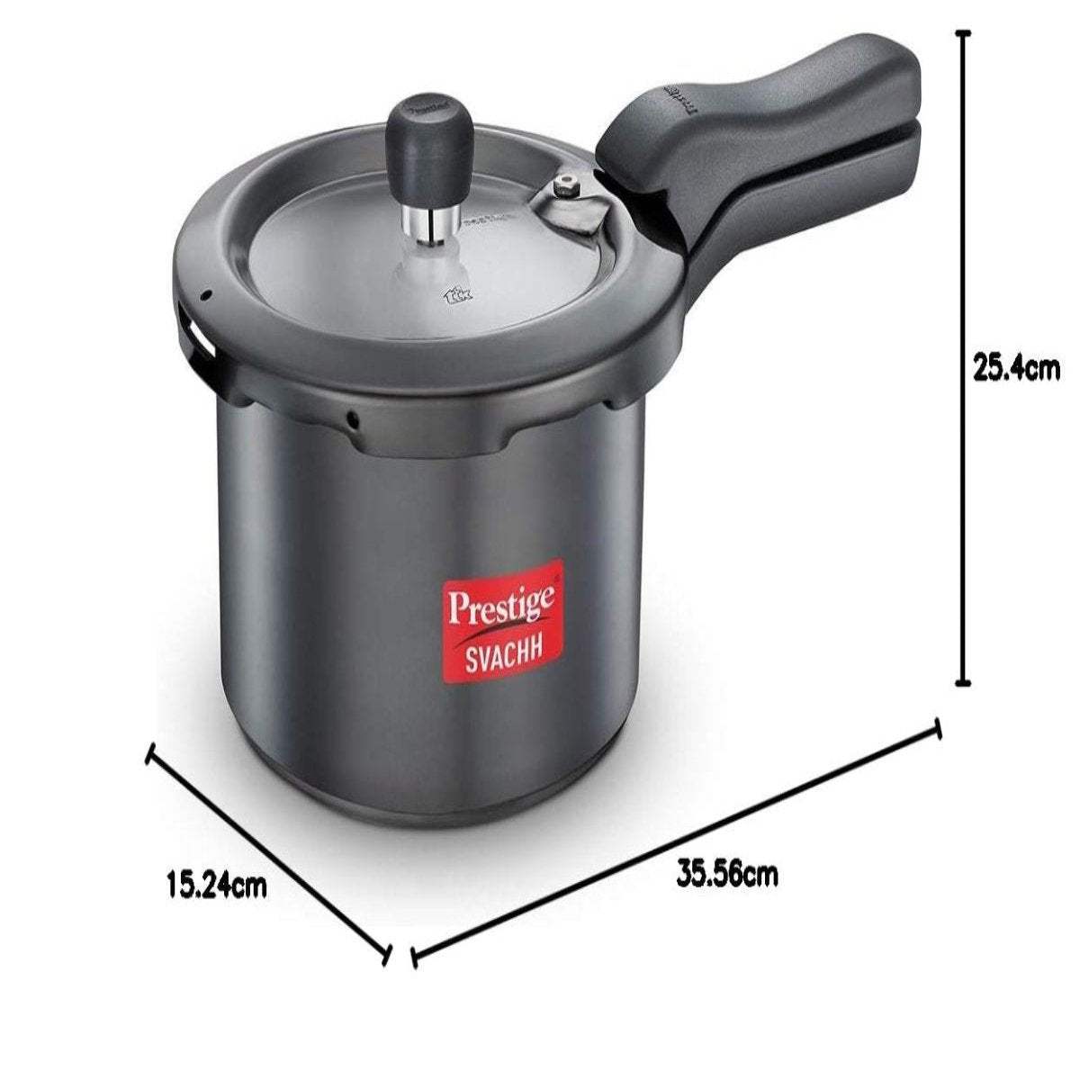 Prestige Svachh Hard Anodised 3L Outer Lid, Pressure Cooker, Black - 20223