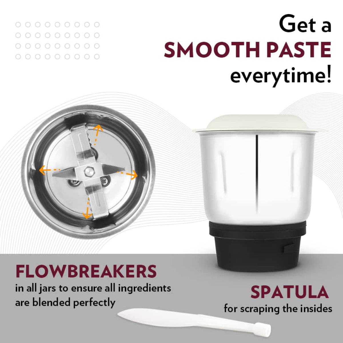 Borosil 500 Watts Home Star Mixer Grinder | 3 Stainless Steel Jars - HAMG500W22