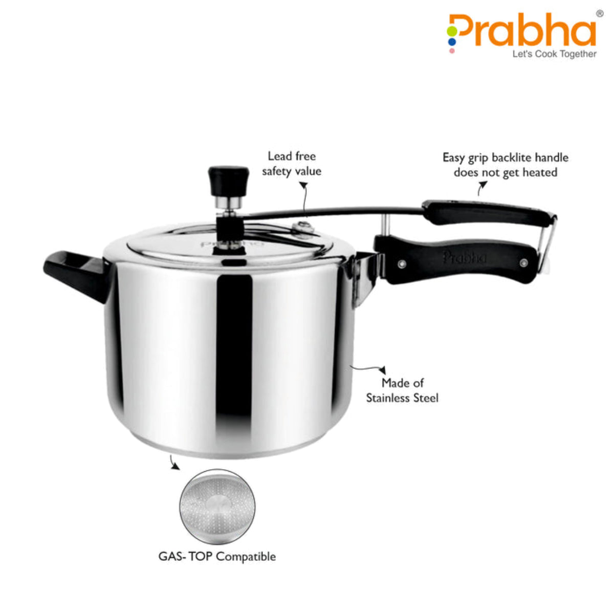 Prabha Aria Stainless Steel Pressure Cooker