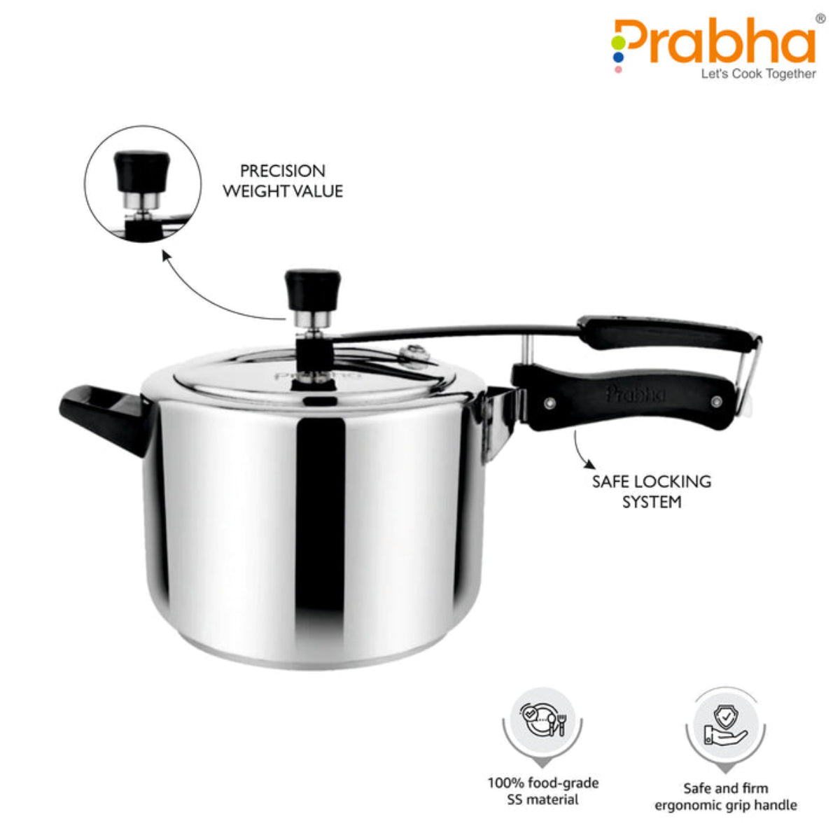 Prabha Aria Stainless Steel Pressure Cooker