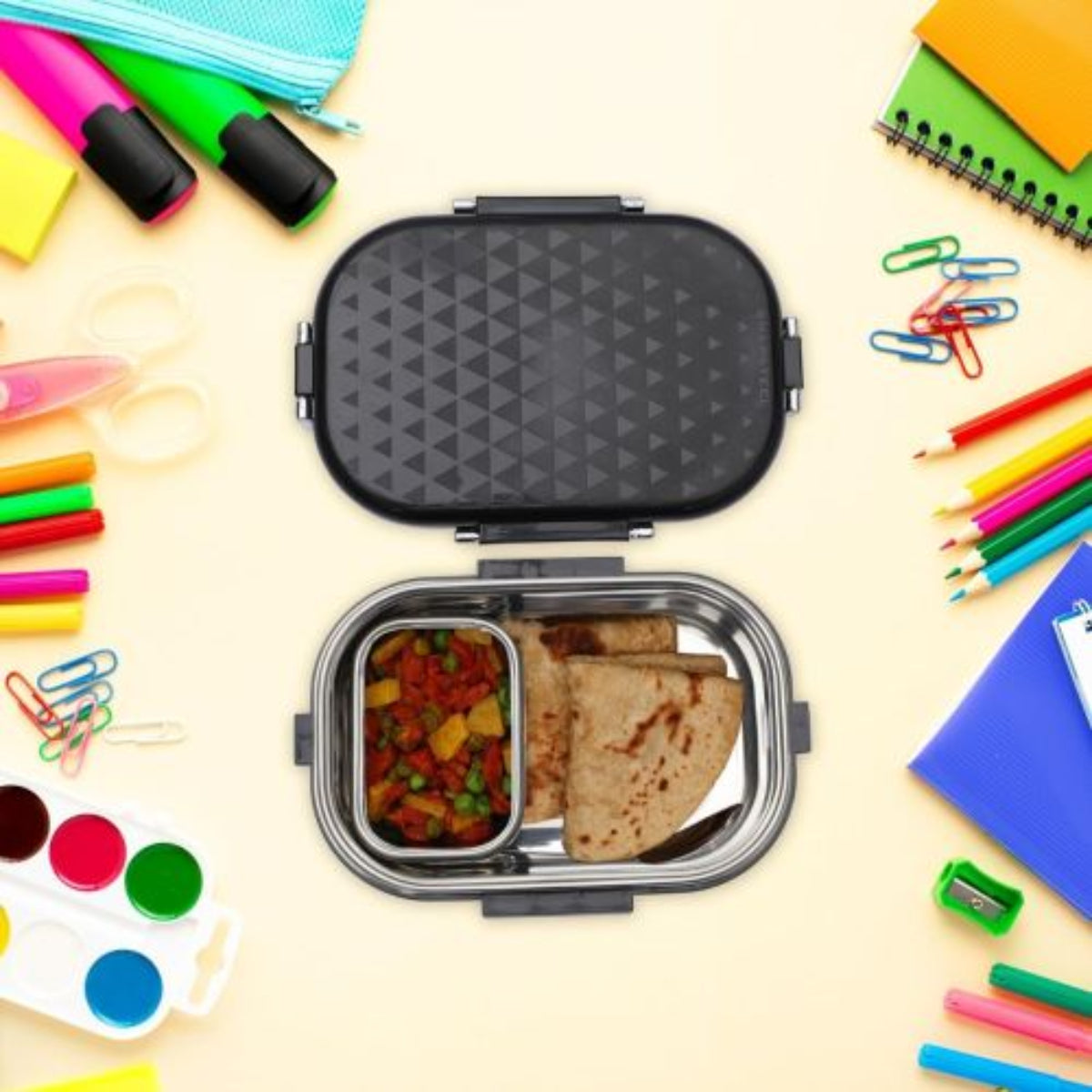 Jaypee Snap Steel Insulated Inner Stainless Steel School Kids Lunch Box - BPA Free