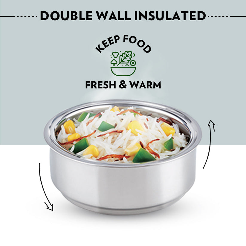 Borosil Carryfresh Lunchbox, Set of 2, Flat (Medium) | 280ml