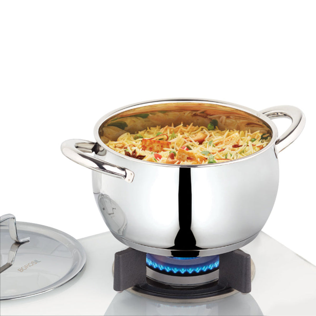 Borosil Granito Triply Nonstick Kadhai With Lid In Size 2.1 L| 2.8 L | 4 L