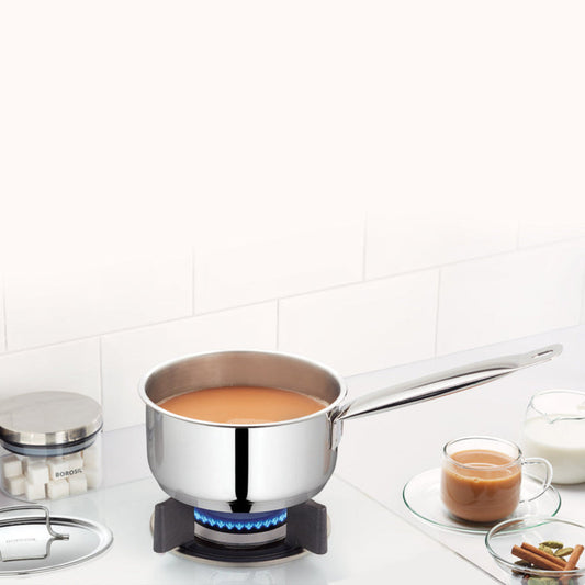 Borosil Cookfresh SS Saucepan With Lid, 1.5L | 2.2 L