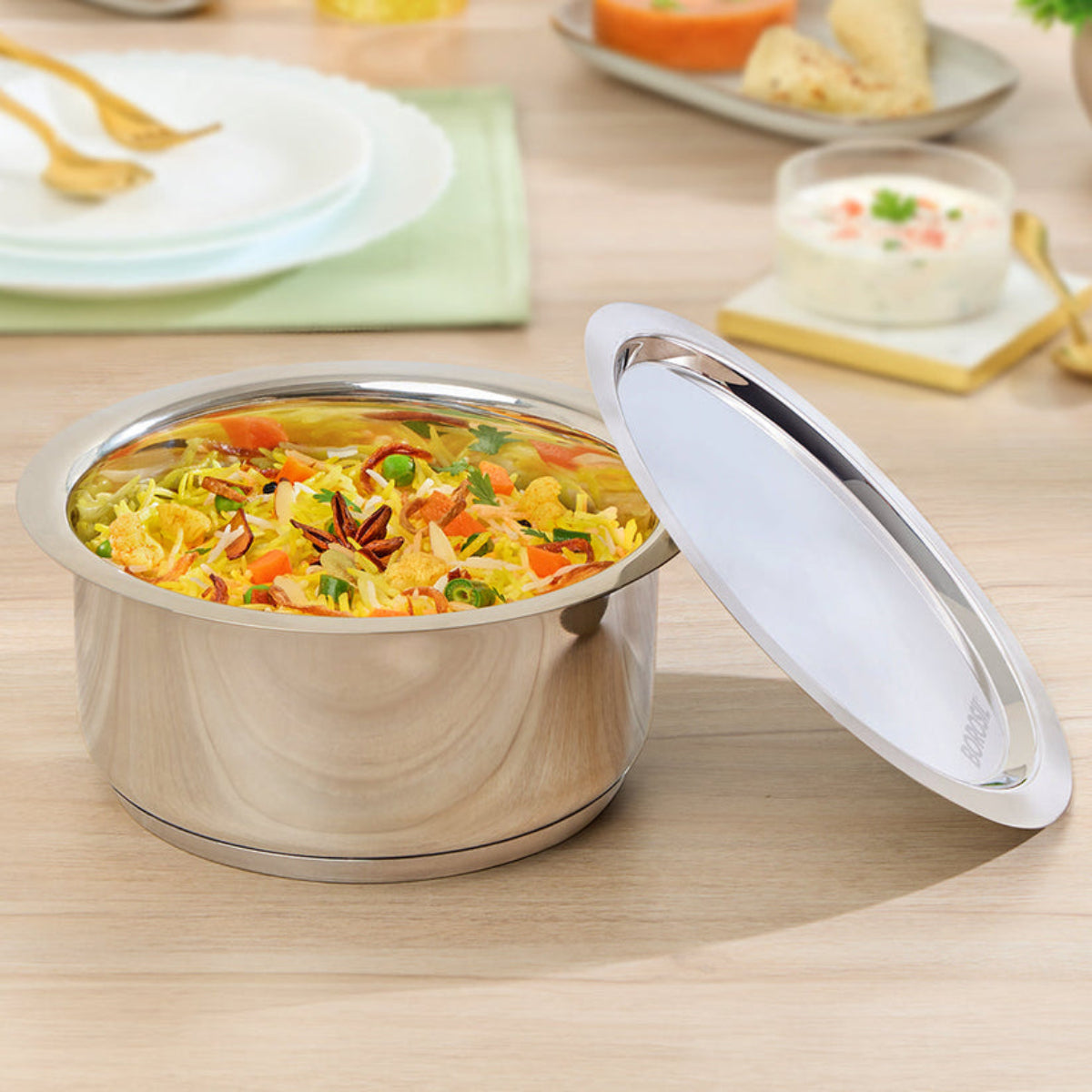 Borosil Cookfresh Impact Bonded Tri-Ply Bottom Tope With Lid | 1 L | 1.5 L  |  3.5 L