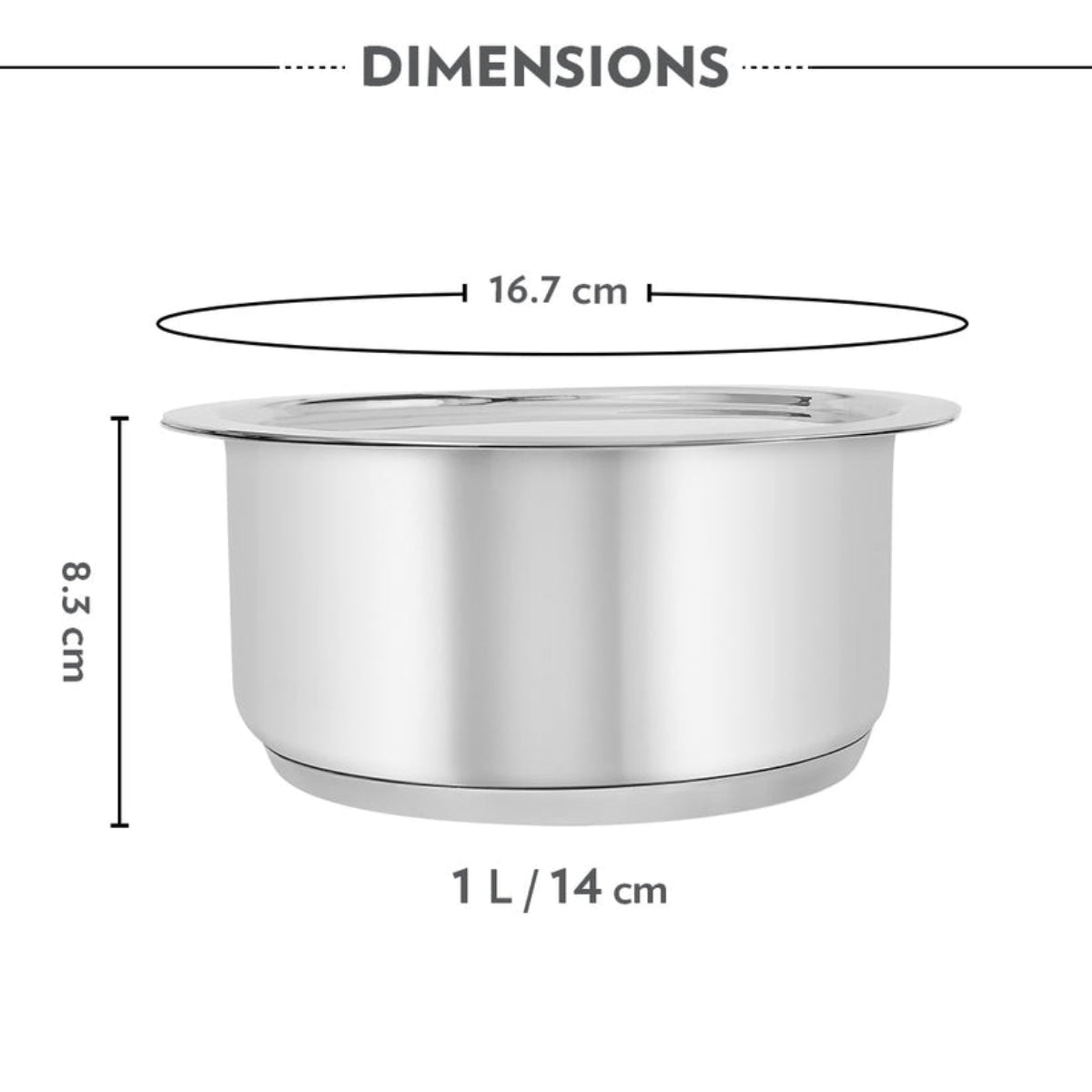 Borosil Cookfresh Impact Bonded Tri-Ply Bottom Tope With Lid | 1 L | 1.5 L  |  3.5 L