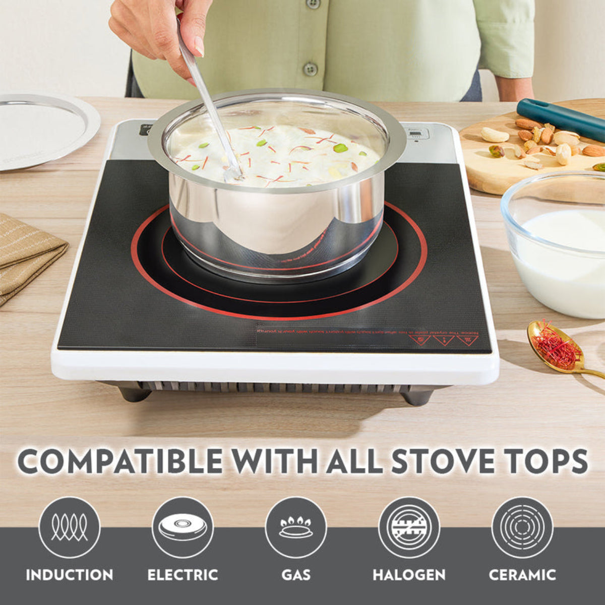 Borosil Cookfresh Impact Bonded Tri-Ply Bottom Tope With Lid | 1 L | 1.5 L  |  3.5 L