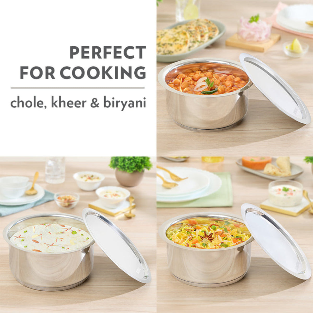 Borosil Cookfresh Impact Bonded Tri-Ply Bottom Tope With Lid | 1 L | 1.5 L  |  3.5 L