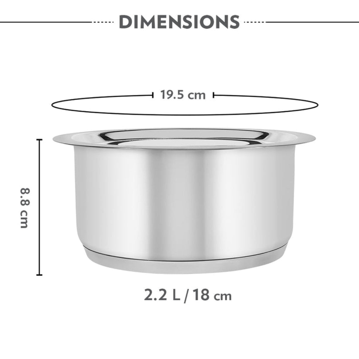 Borosil Cookfresh Impact Bonded Tri-Ply Bottom Tope With Lid | 1 L | 1.5 L  |  3.5 L