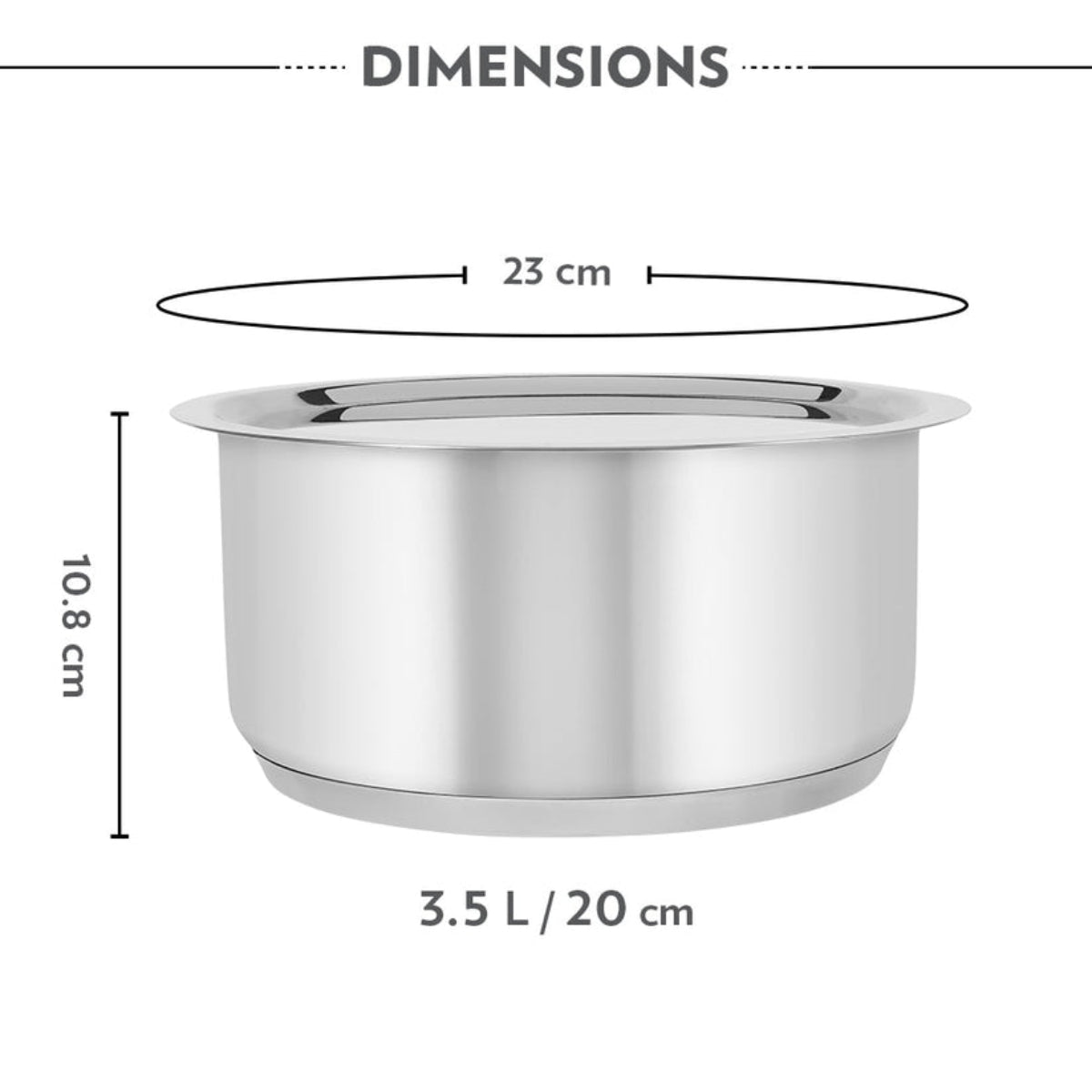 Borosil Cookfresh Impact Bonded Tri-Ply Bottom Tope With Lid | 1 L | 1.5 L  |  3.5 L