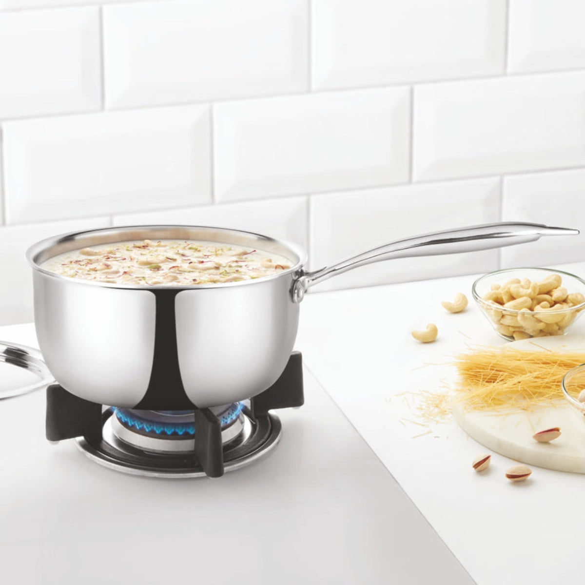 Borosil Cookfresh Triply Saucepan Steel Handle 1.6L | 2.3L | 3.1L