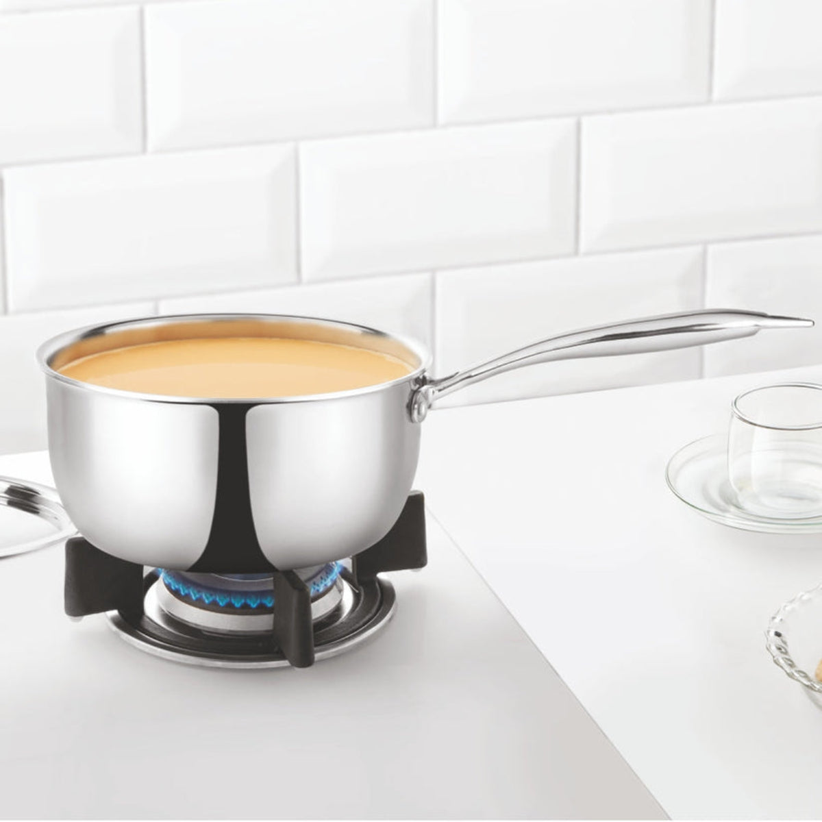 Borosil Cookfresh Triply Saucepan Steel Handle 1.6L | 2.3L | 3.1L