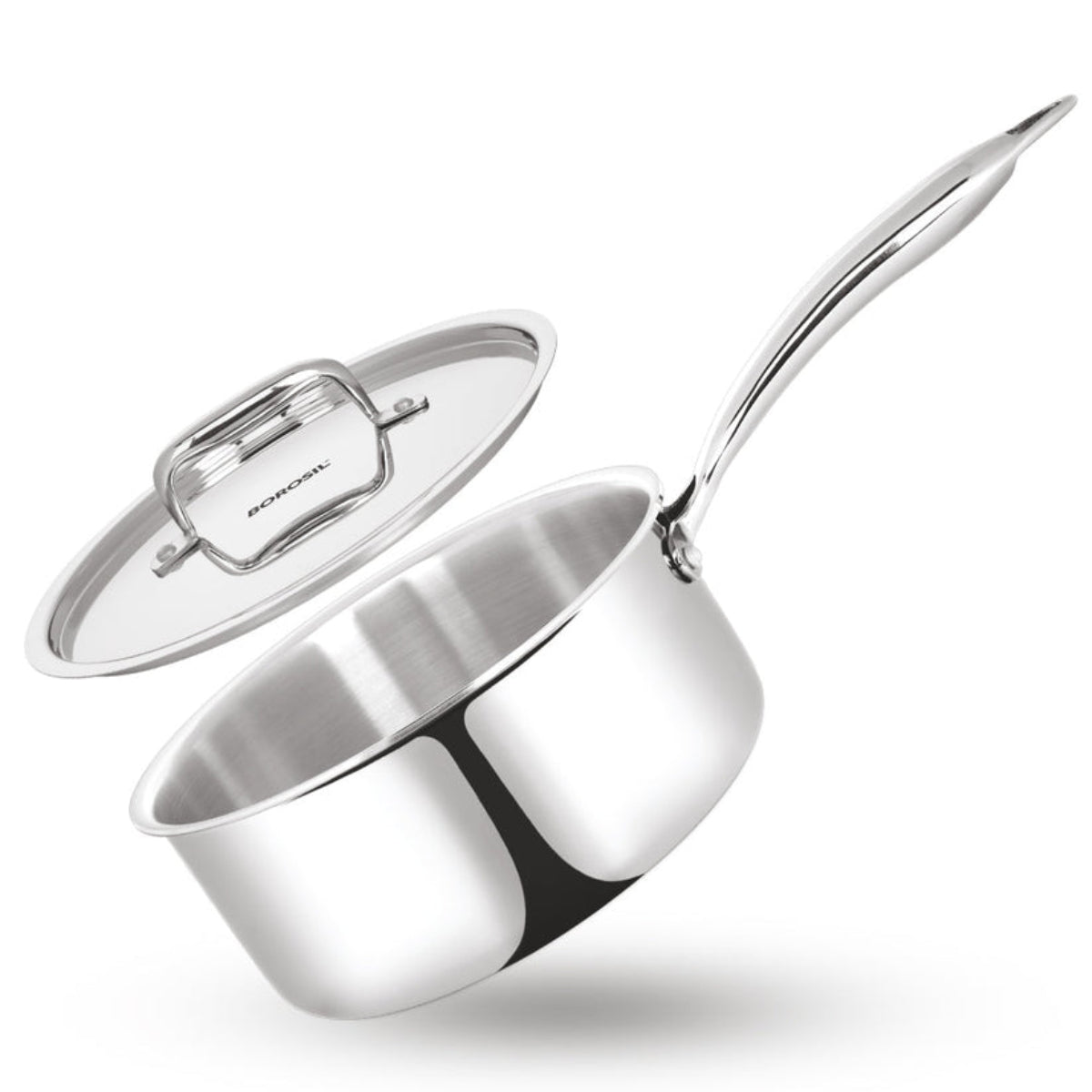 Borosil Cookfresh Triply Saucepan With Lid And Steel Handle 1.7 L | 2.1 L | 2.7 L