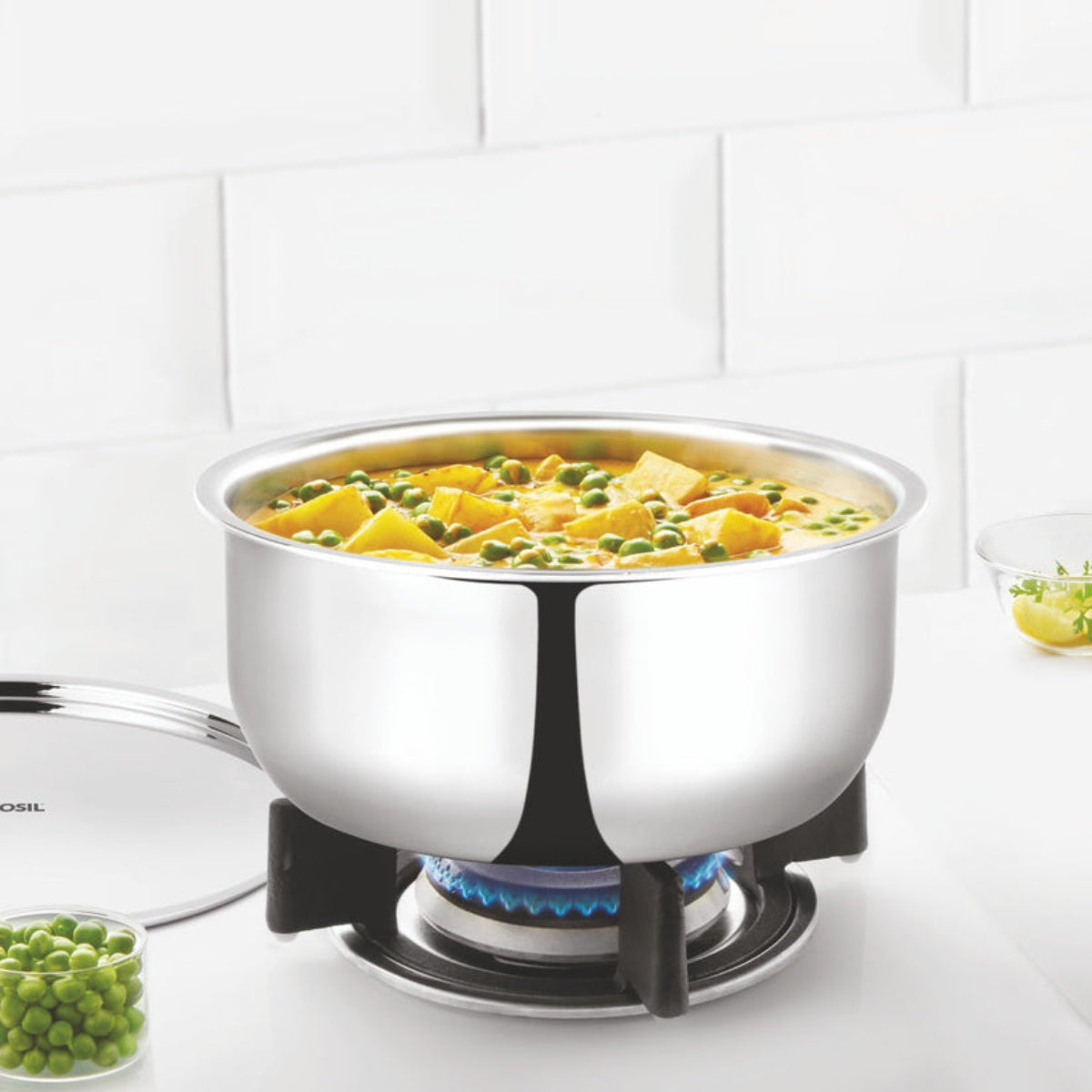 Borosil Cookfresh SS Triply Tope With Lid 1.2L | 3.1L | 3.6L | 4.6L