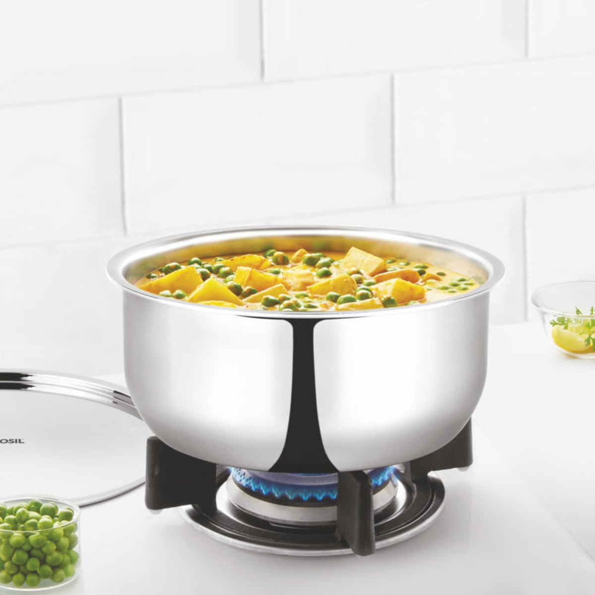 Borosil Cookfresh SS Triply Tope With Lid 1.2L | 3.1L | 3.6L | 4.6L