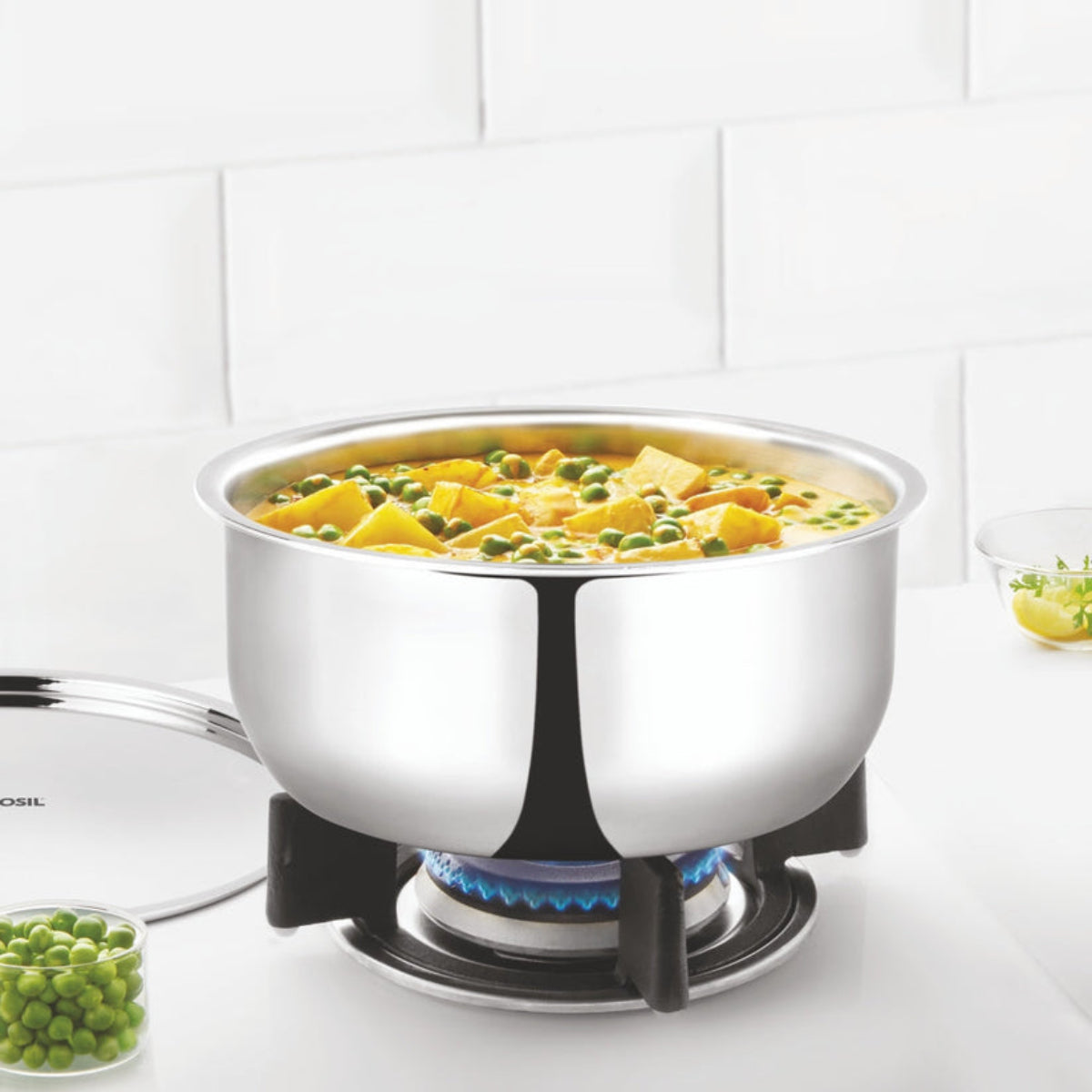 Borosil Cookfresh SS Triply Tope With Lid 1.2L | 3.1L | 3.6L | 4.6L