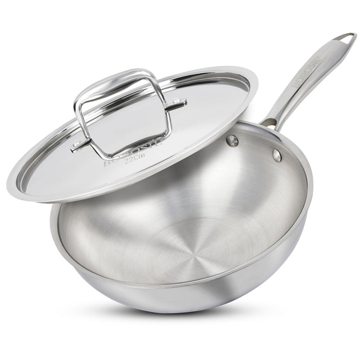 Borosil Cookfresh SS Tri-ply Wok with Lid 1.75 L | 2.25 L | 2.85 L  | 3.5 L